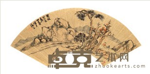 胡公寿 闲情 扇面镜心 17.5X51.5cm